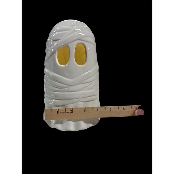 Goblin & Ghoul MUMMY GHOST 8 in Light Up CERAMIC Halloween New - Picture 5 of 5